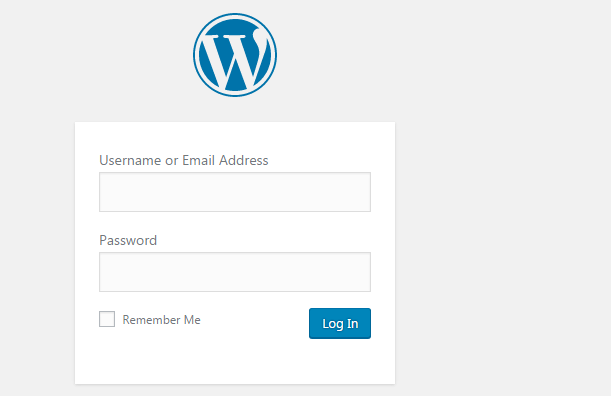 Wordpress Login Screen